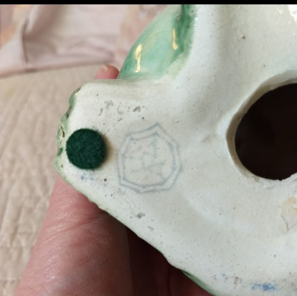 Vintage Majolica Chinese Porcelain Green, Blue & Tan Foo Dog Shishi Lion Statue - Picture 2 of 12